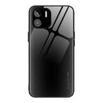 For Xiaomi Redmi A1 4G Texture Gradient Glass TPU Phone Case(Black)