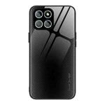 For Honor X8 Texture Gradient Glass TPU Phone Case(Black)