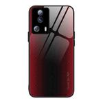 For Xiaomi Civi 2 Texture Gradient Glass TPU Phone Case(Rose Red)