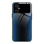 For Xiaomi Poco M4 Texture Gradient Glass TPU Phone Case(Blue)
