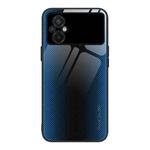 For Xiaomi Poco M5 Texture Gradient Glass TPU Phone Case(Blue)