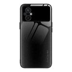 For Xiaomi Poco M5 Texture Gradient Glass TPU Phone Case(Black)