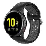 For Galaxy Watch Active2 / Active 20mm Clasp Two Color Sport Watch Band(Black + Grey)