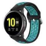For Galaxy Watch Active2 / Active 20mm Clasp Two Color Sport Watch Band(Black + Green)