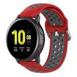 For Galaxy Watch Active2 / Active 20mm Clasp Two Color Sport Watch Band(Red + Grey)
