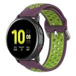 For Galaxy Watch Active2 / Active 20mm Clasp Two Color Sport Watch Band(Purple + Green)