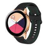 For Samsung Galaxy Watch5 40mm/44mm / Watch5 Pro Two-color Stitching Silicone Watch Band(Black+Green Line)