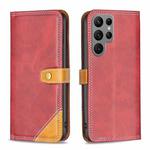 For Samsung Galaxy S23 Ultra 5G Color Matching Double Sewing Thread Leather Phone Case(Red)