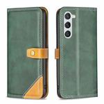 For Samsung Galaxy S23 5G Color Matching Double Sewing Thread Leather Phone Case(Green)
