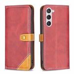 For Samsung Galaxy S23 5G Color Matching Double Sewing Thread Leather Phone Case(Red)