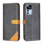 For Xiaomi 12T / 12T Pro / Redmi K50 Ultra Color Matching Double Sewing Thread Leather Phone Case(Black)