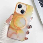 For iPhone 14 Plus Watercolor Magsafe Phone Case(Yellow)