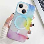 For iPhone 14 Plus Watercolor Magsafe Phone Case(Light Blue)