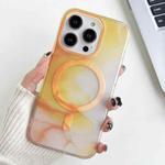 For iPhone 14 Pro Watercolor Magsafe Phone Case(Yellow)