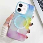 For iPhone 12 Watercolor Magsafe Phone Case(Light Blue)