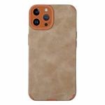 For iPhone 14 Pro TPU Leather Phone Case(Brown)