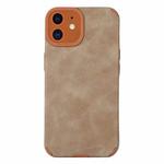 For iPhone 12 TPU Leather Phone Case(Brown)