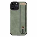 For iPhone 12 Pro Max Wrist Strap TPU Leather Phone Case(Green)