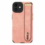 For iPhone 11 Wrist Strap TPU Leather Phone Case(Pink)