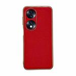 For Honor 70 Genuine Leather Luolai Series Nano Plating Phone Case(Red)