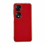 For Honor 70 Pro Genuine Leather Luolai Series Nano Plating Phone Case(Red)