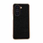 For Huawei nova 10 Genuine Leather Luolai Series Nano Plating Phone Case(Black)