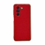 For Huawei nova 10 Genuine Leather Luolai Series Nano Plating Phone Case(Red)