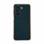 For Huawei nova 10 Pro Genuine Leather Luolai Series Nano Plating Phone Case(Dark Green)