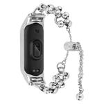 For Xiaomi Mi Band 5 / 6 Bead Steel Chain Metal Watch Band(Silver)