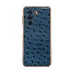 For Huawei nova 10 Genuine Leather Ostrich Texture Nano Plating Phone Case(Blue)