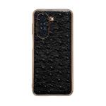 For Huawei nova 10 Pro Genuine Leather Ostrich Texture Nano Plating Phone Case(Black)