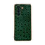 For Huawei nova 10 Pro Genuine Leather Ostrich Texture Nano Plating Phone Case(Green)