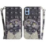 For Motorola Moto E22/E22i 3D Colored Horizontal Flip Leather Phone Case(Hug Cat)