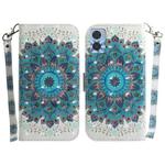 For Motorola Moto E22/E22i 3D Colored Horizontal Flip Leather Phone Case(Peacock Wreath)