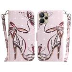 For Realme 9i 5G 3D Colored Horizontal Flip Leather Phone Case(Butterfly High-heeled)