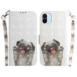 For Xiaomi Redmi A1 3D Colored Horizontal Flip Leather Phone Case(Pug)