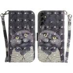 For Samsung Galaxy A14 5G 3D Colored Horizontal Flip Leather Phone Case(Hug Cat)