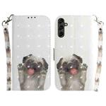 For Samsung Galaxy A14 5G 3D Colored Horizontal Flip Leather Phone Case(Pug)