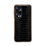 For Hono 70 Genuine Leather Weilai Series Nano Plating Phone Case(Black)