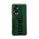 For Hono 70 Genuine Leather Weilai Series Nano Plating Phone Case(Green)