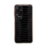 For Honor 70 Pro Genuine Leather Weilai Series Nano Plating Phone Case(Black)
