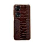 For Honor 70 Pro Genuine Leather Weilai Series Nano Plating Phone Case(Coffee)