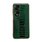 For Honor 70 Pro Genuine Leather Weilai Series Nano Plating Phone Case(Green)