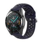 For Huawei Watch GT 46mm / 42mm / GT2 46mm 22mm Clasp Solid Color Sport Watch Band(Dark Blue)