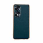 For Hono 70 Genuine Leather Xiaoya Series Nano Plating Phone Case(Dark Green)