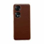 For Honor 70 Pro Genuine Leather Xiaoya Series Nano Plating Phone Case(Coffee)