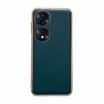 For Honor 70 Pro Genuine Leather Xiaoya Series Nano Plating Phone Case(Dark Green)