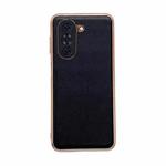 For Huawei nova 10 Genuine Leather Xiaoya Series Nano Plating Phone Case(Black)
