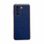 For Huawei nova 10 Pro Genuine Leather Xiaoya Series Nano Plating Phone Case(Blue)