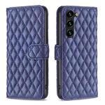 For Samsung Galaxy S23+ 5G Diamond Lattice Wallet Leather Flip Phone Case(Blue)